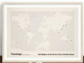Travelege 旅行世界地图 贴纸定位地图/Travelege Map