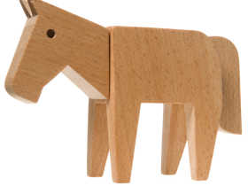 Areaware 创意木制马 拼装儿童玩具 Dovetail Horse创意原木设计